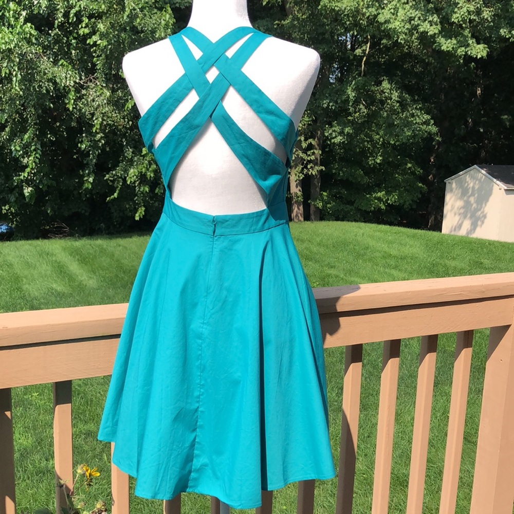 NWOT Moda International teal dress - Picture 4 of 6